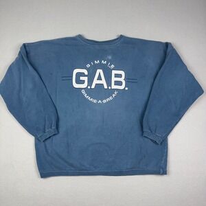 VTG‎ Gimmie International GAB Gimmie A Break Large Sweatshirt Blue Made in USA
